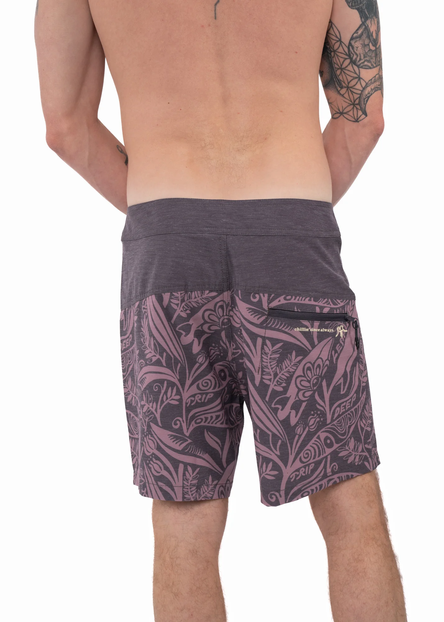 Traje de Baño Boardshort Nylon Leaf Hombre - Gris - Image 4