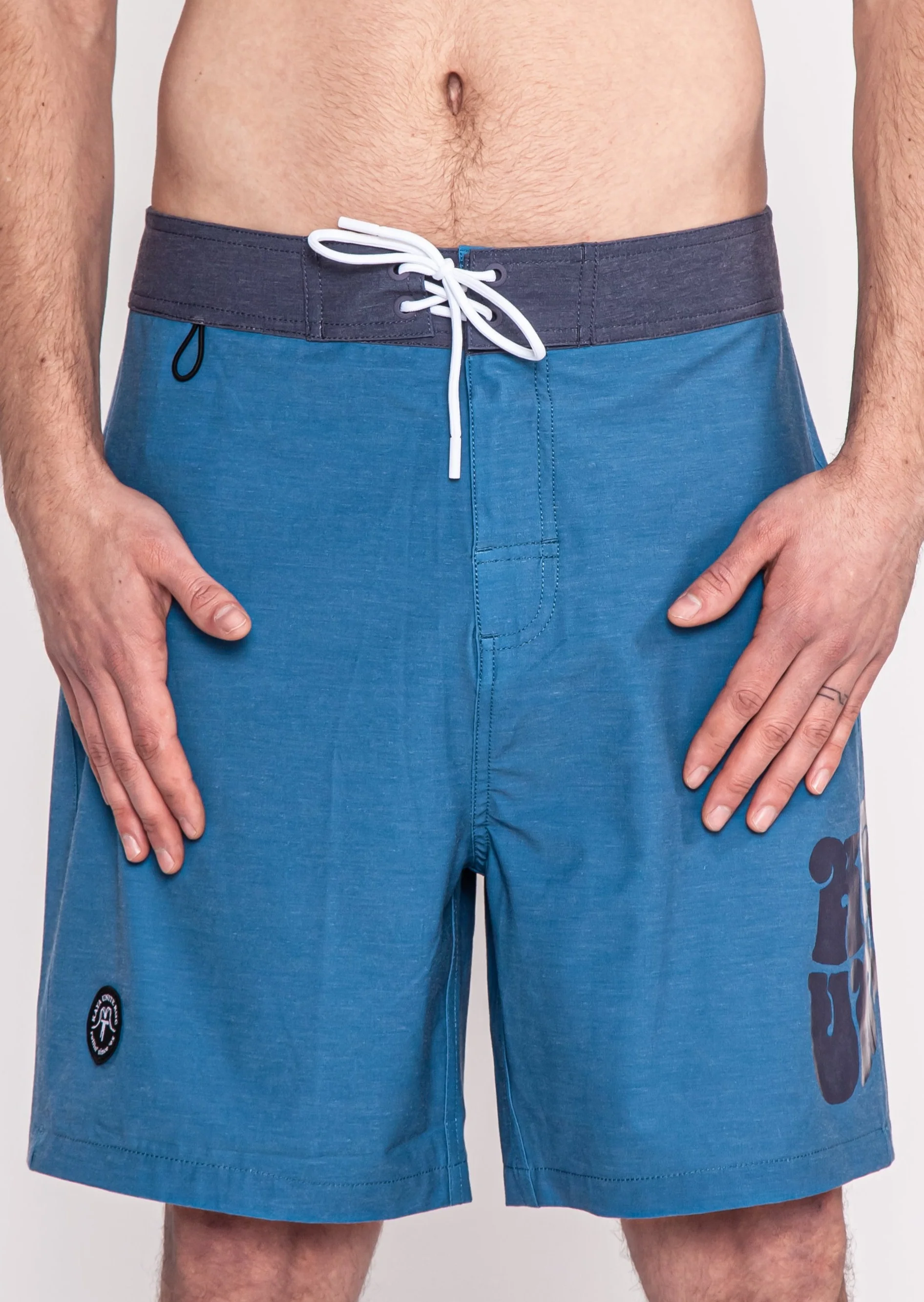 Traje de Baño Boardshort Nylon Solid Hombre - Celeste