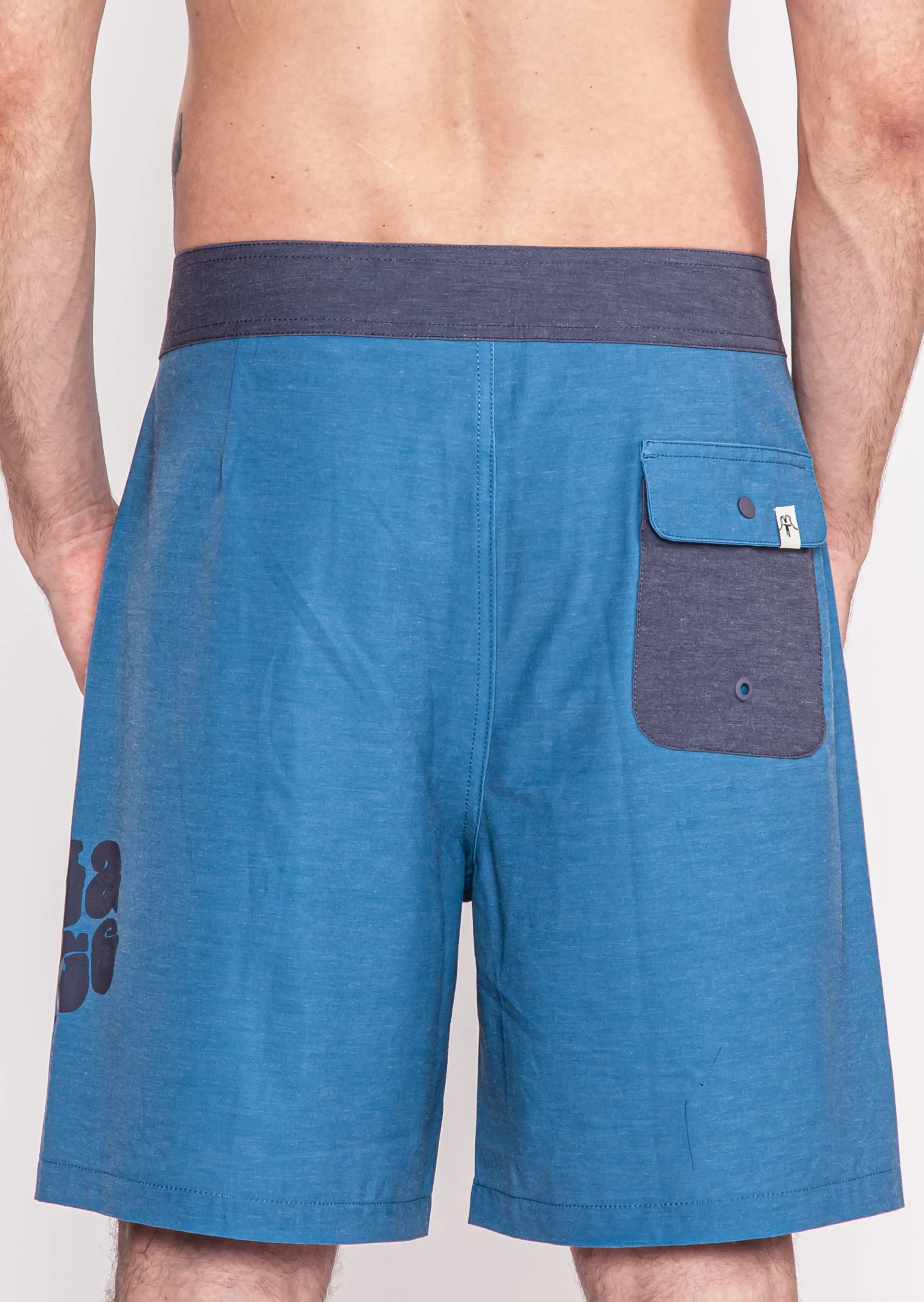 Traje de Baño Boardshort Nylon Solid Hombre - Celeste - Image 2