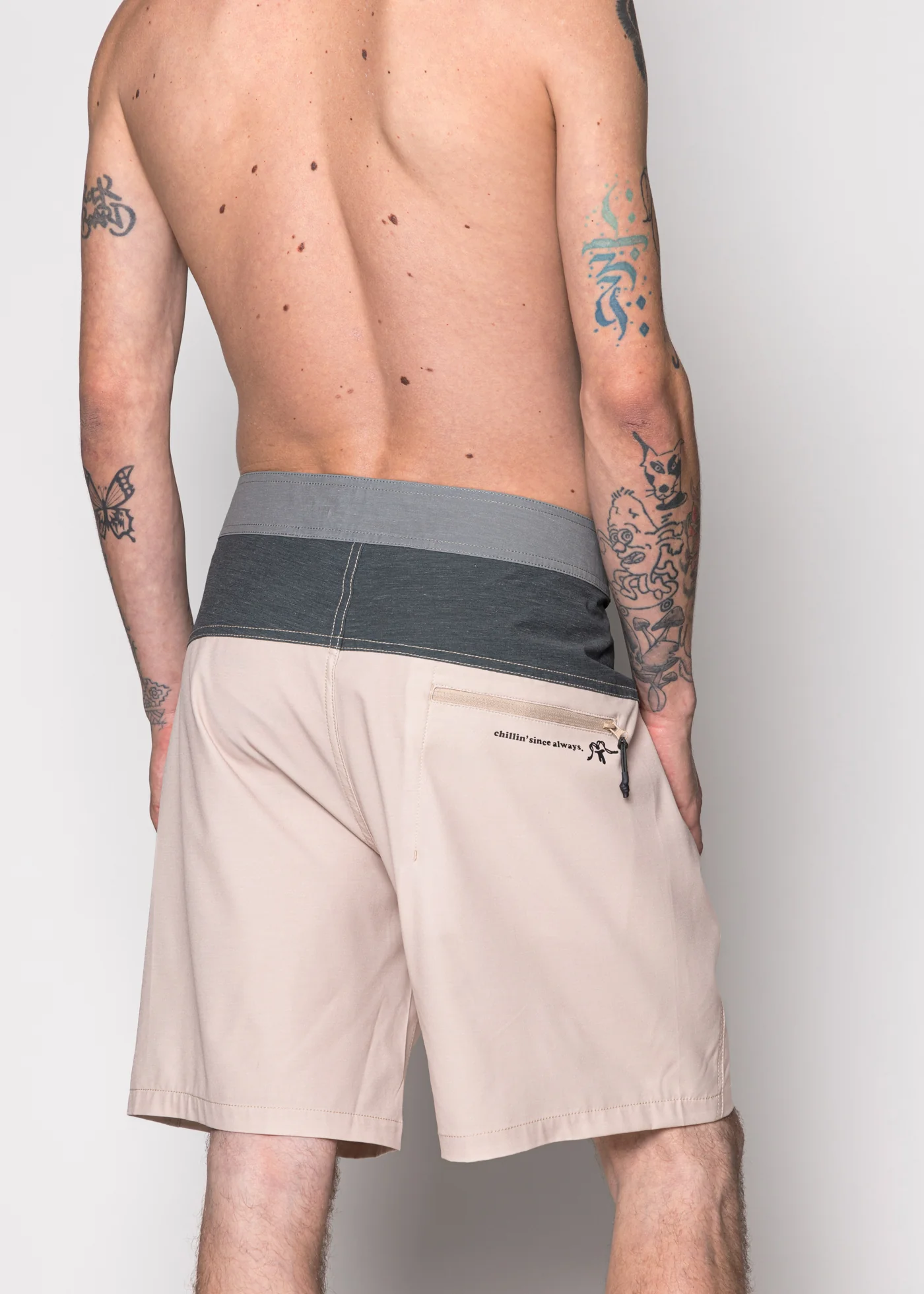 Traje de Baño Boardshort Nylon Solid Hombre - Sand - Image 3