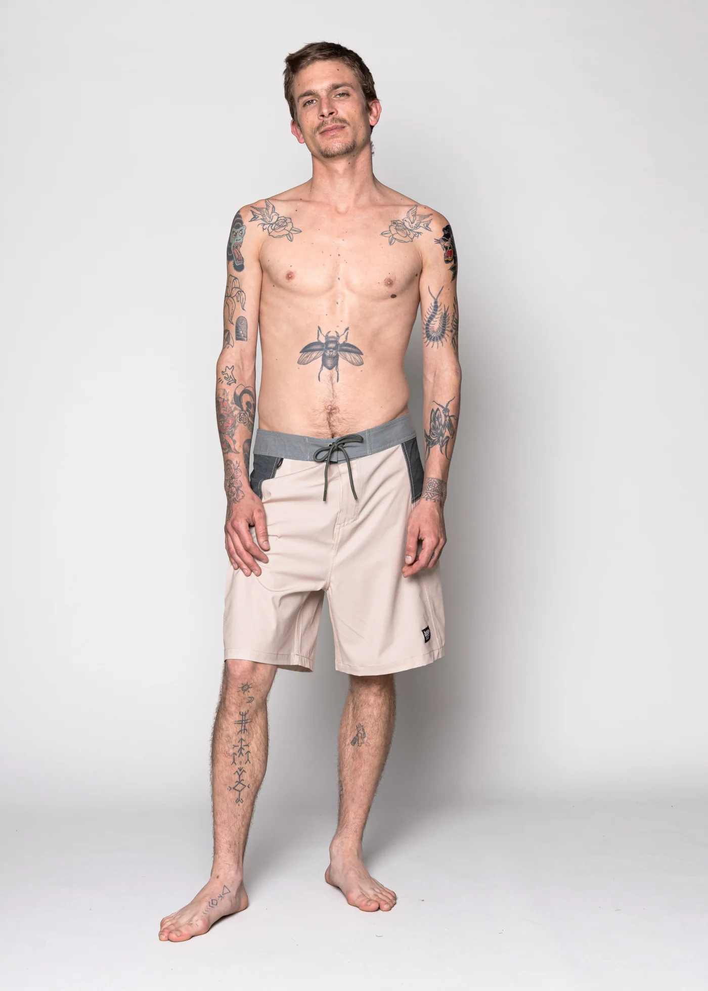 Traje de Baño Boardshort Nylon Solid Hombre - Sand - Image 5