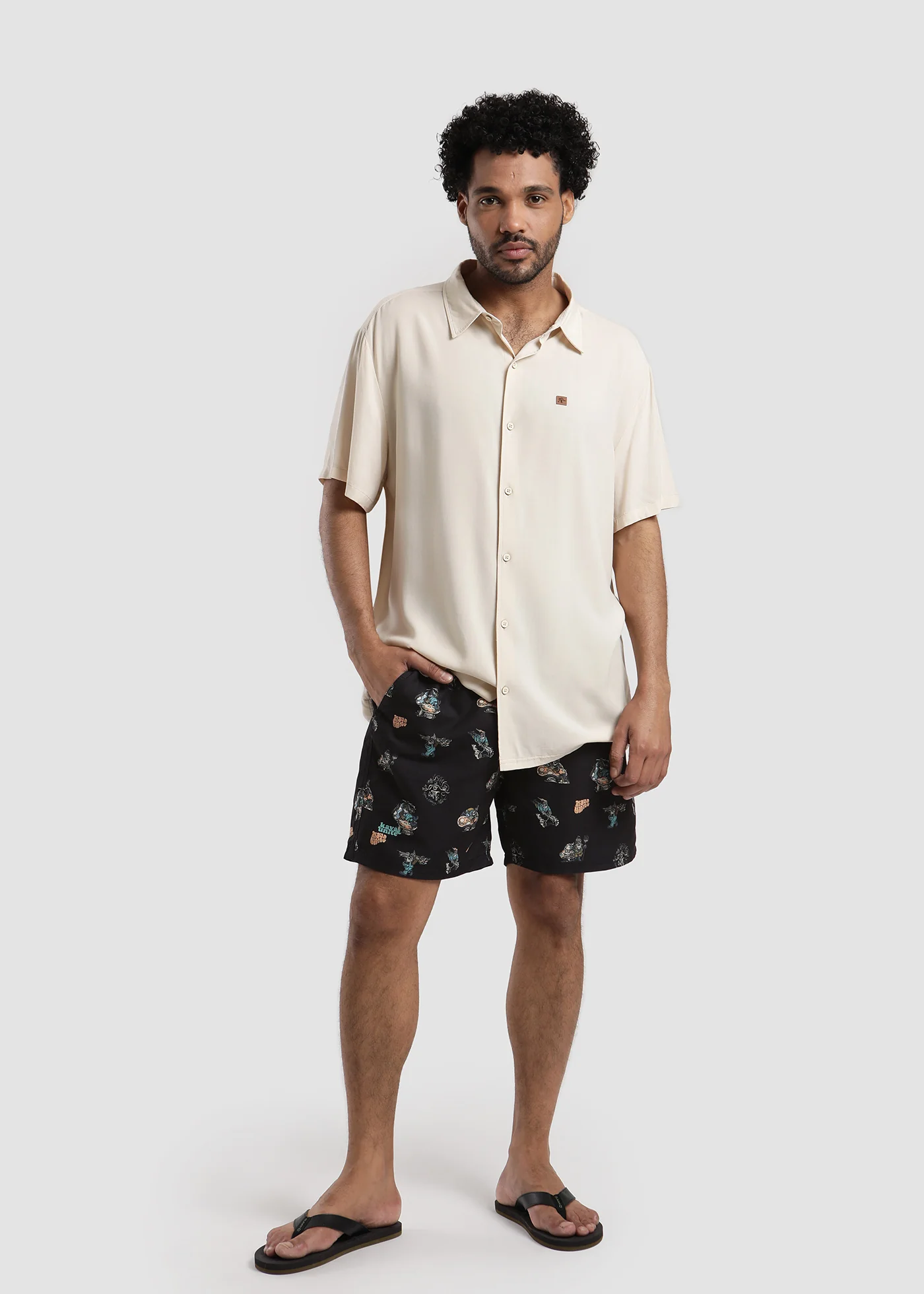 Traje de Baño Short Volley Nylon Garden Hombre - Negro - Image 2
