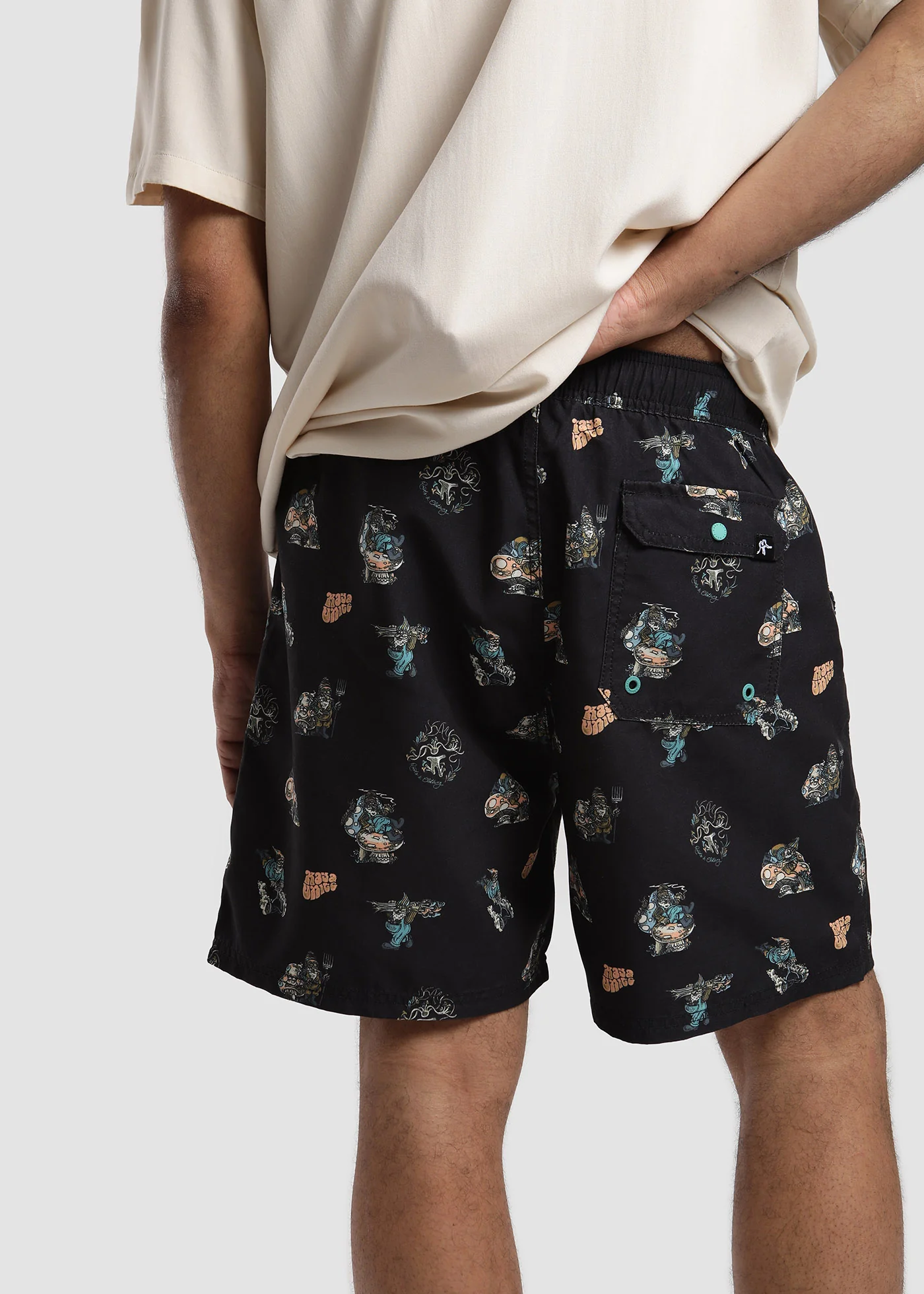 Traje de Baño Short Volley Nylon Garden Hombre - Negro - Image 3