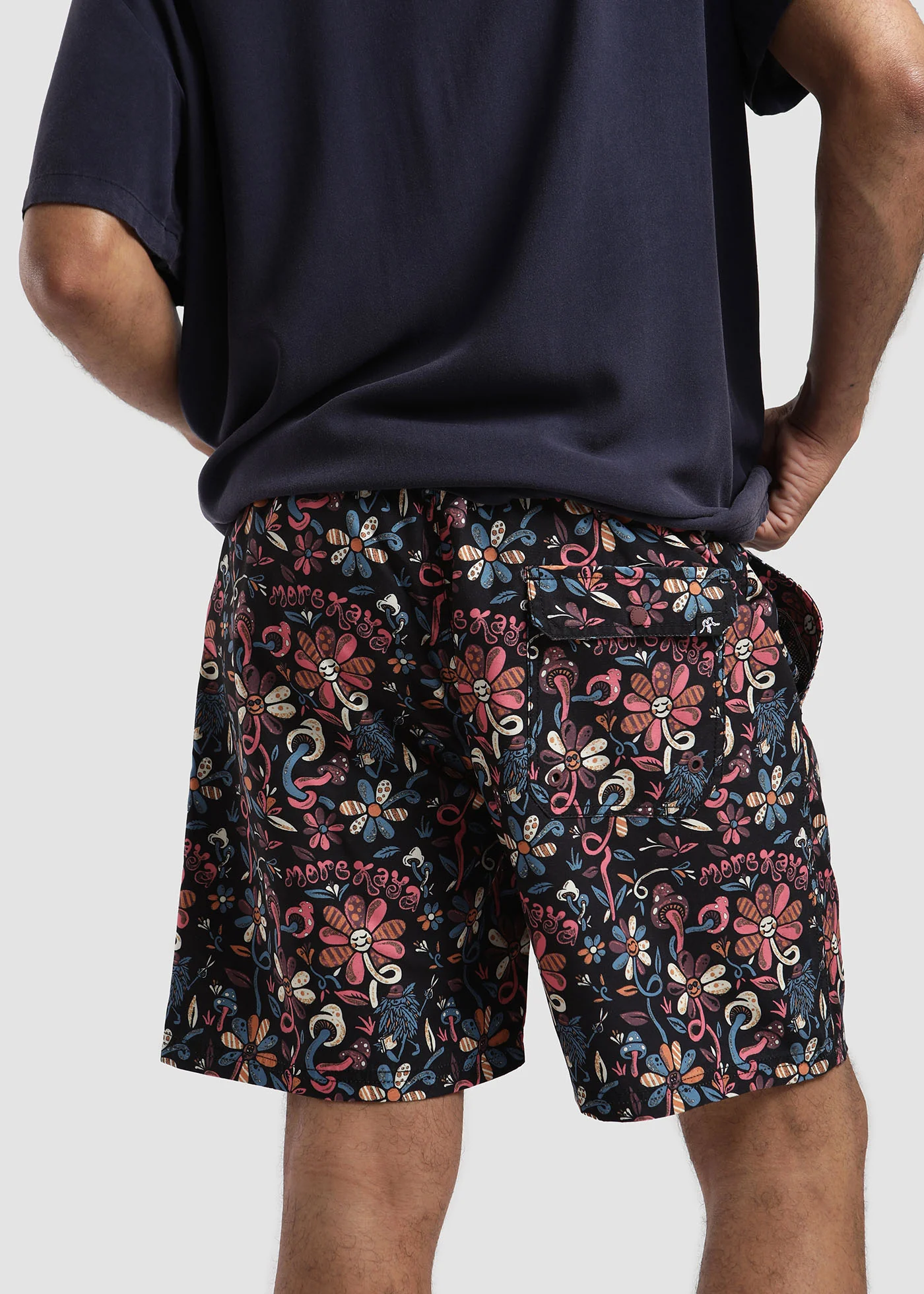 Traje de Baño Short Volley Nylon Happy Hombre - Negro - Image 4
