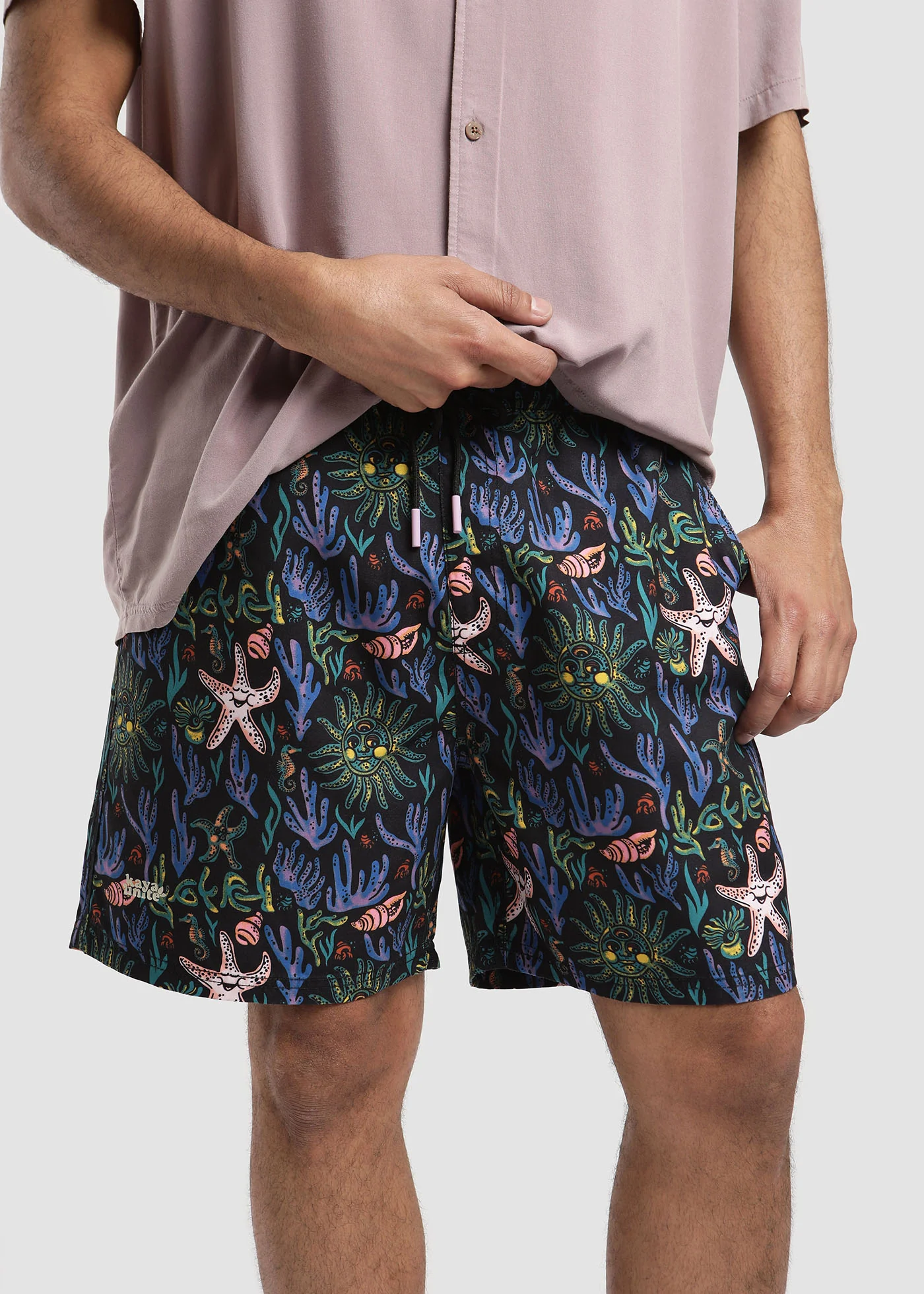 Traje de Baño Short Volley Nylon Ocean Hombre - Negro