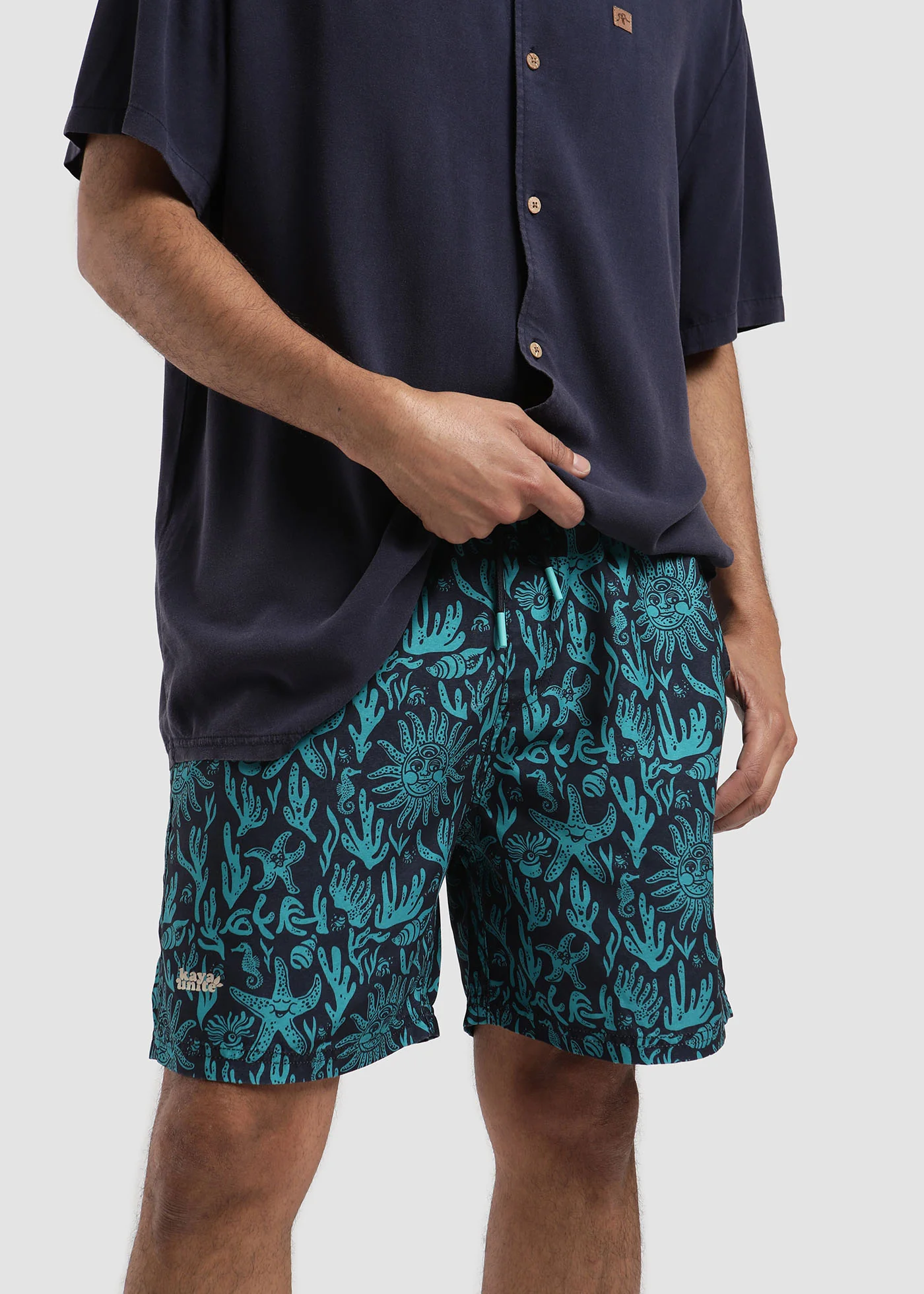 Traje de Baño Short Volley Nylon Ocean Hombre - Teal