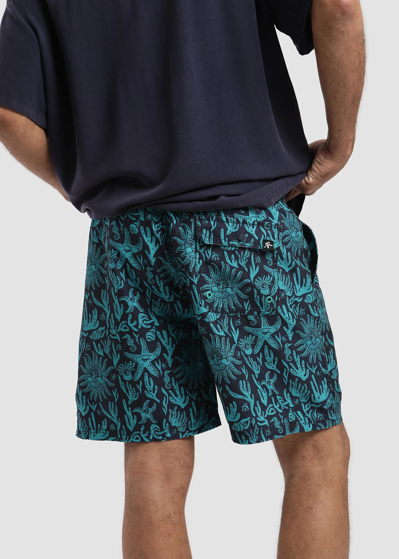 Traje de Baño Short Volley Nylon Ocean Hombre - Teal - Image 3