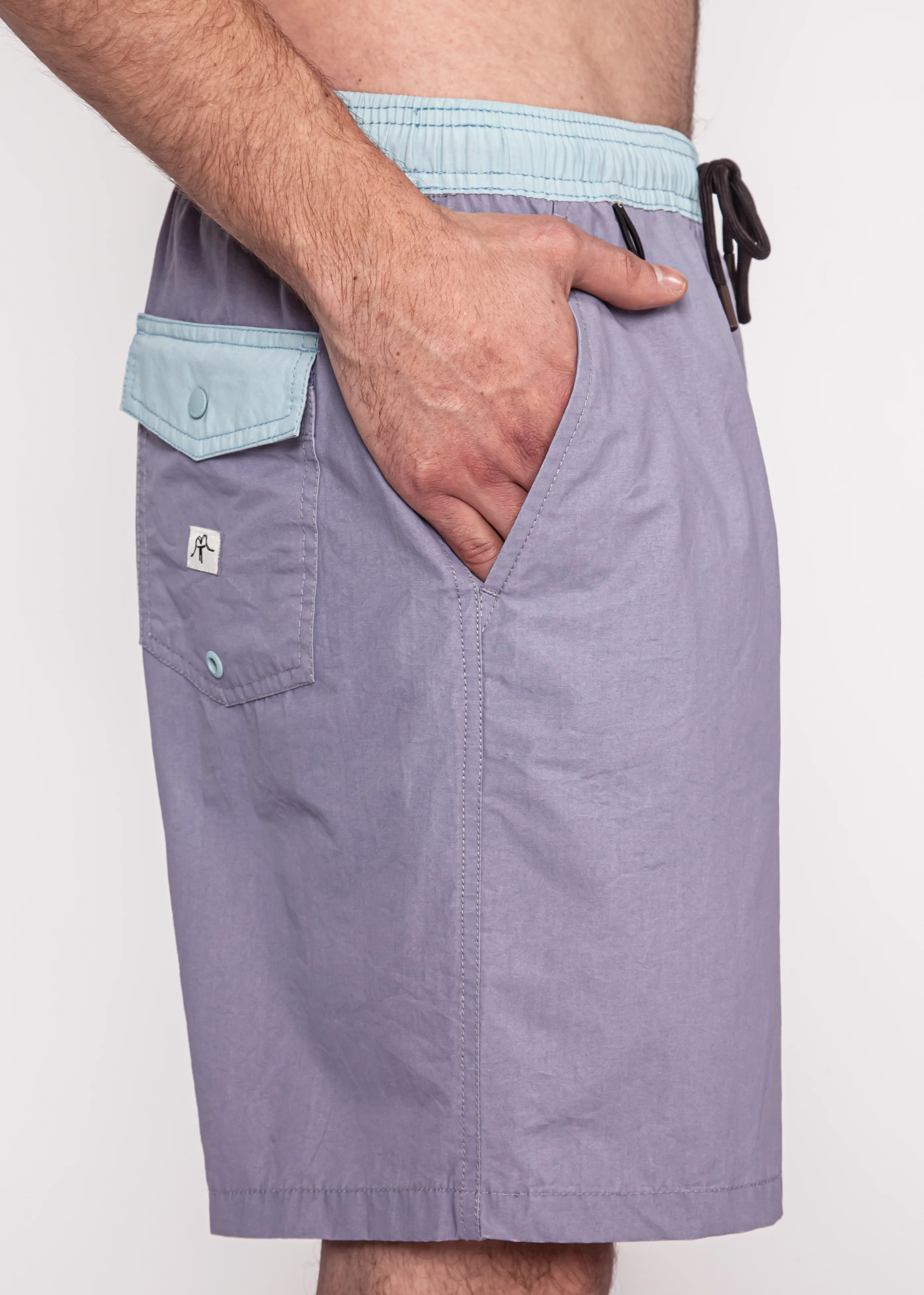 Traje de Baño Short Volley Nylon Solid Hombre - Morado - Image 4