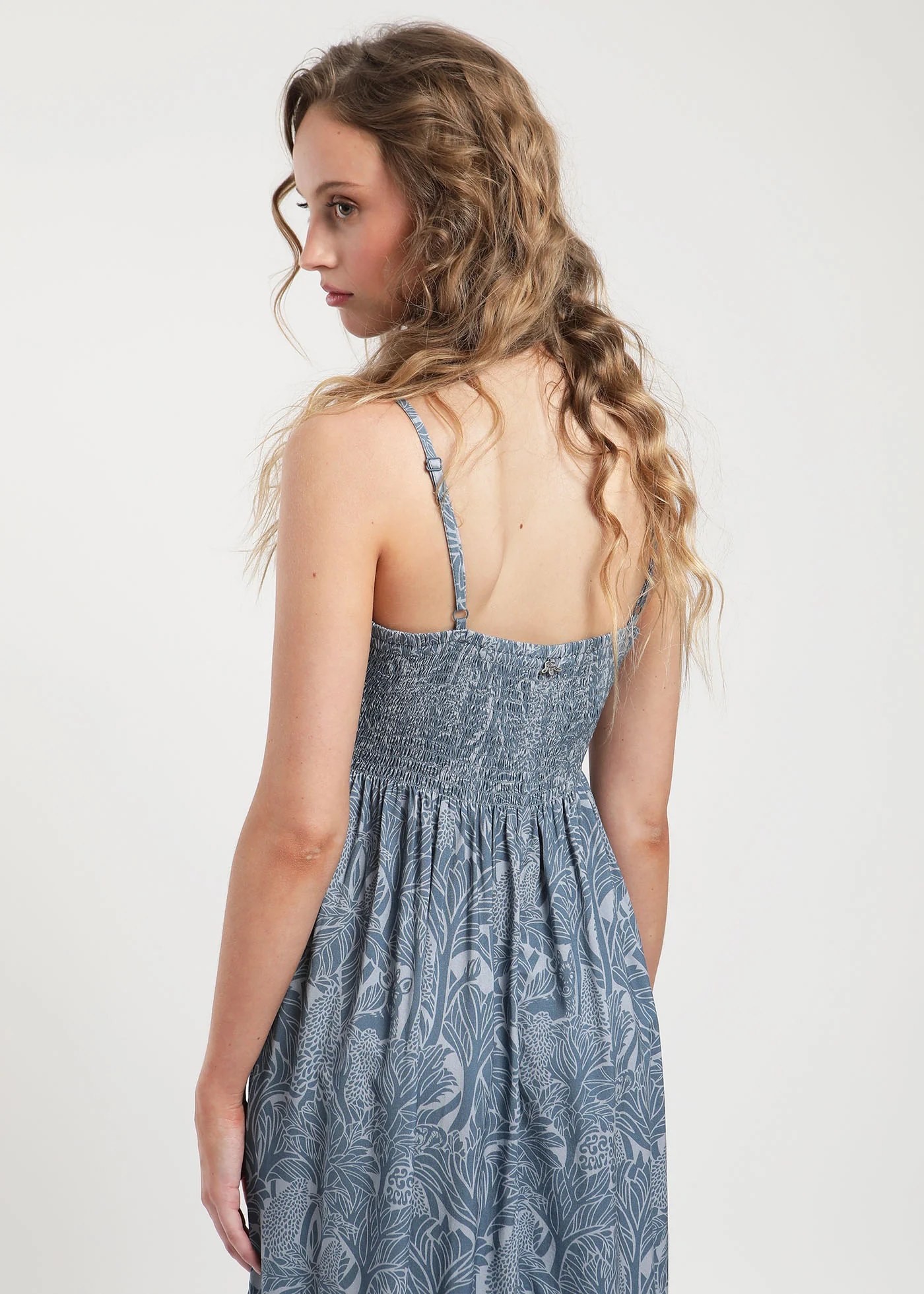 Vestido Largo Viscosa Nalka Mujer - Azul - Image 5